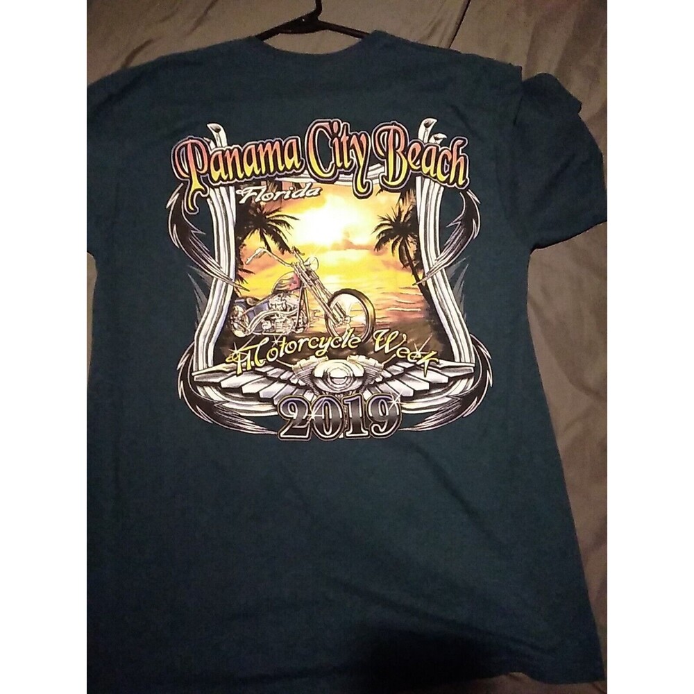 Motorcycle Week Panama City Beach 2019 Biker Tee Sz L